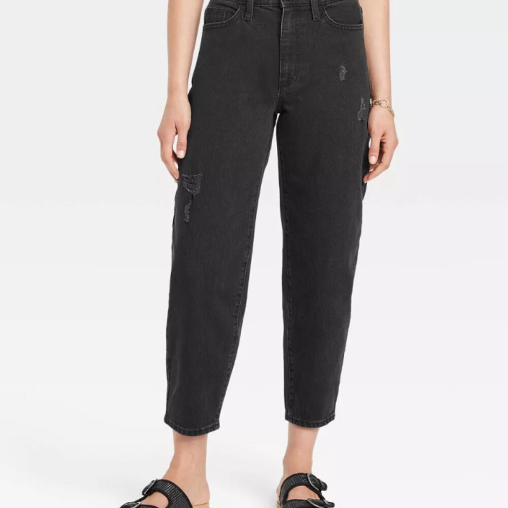 Black Denim Mom Jeans | High Waist - Picture 8 of 9